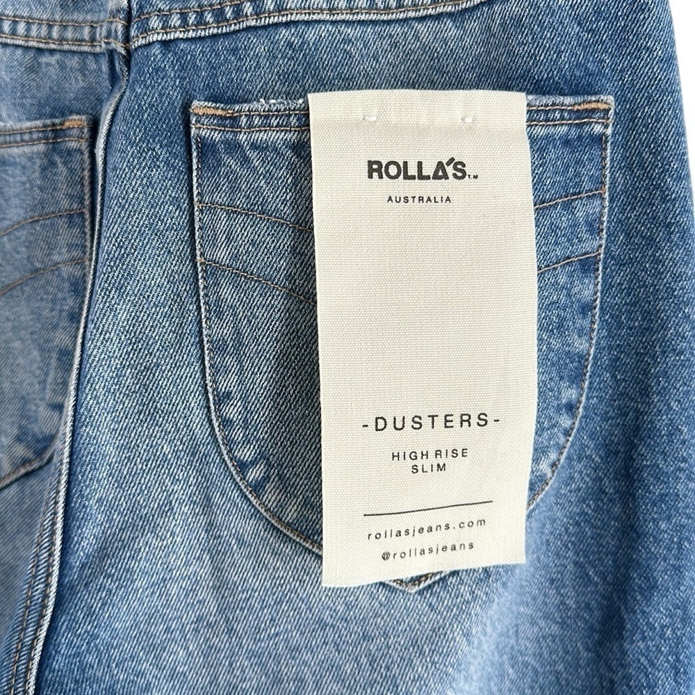 Rolla’s Dusters Jeans highrise slim rigid distressed knee medium wash sz 26 - Picture 13 of 14
